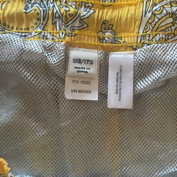 Cutter & Buck Yellow Paisley Swim Trunks - Picture 2 of 3